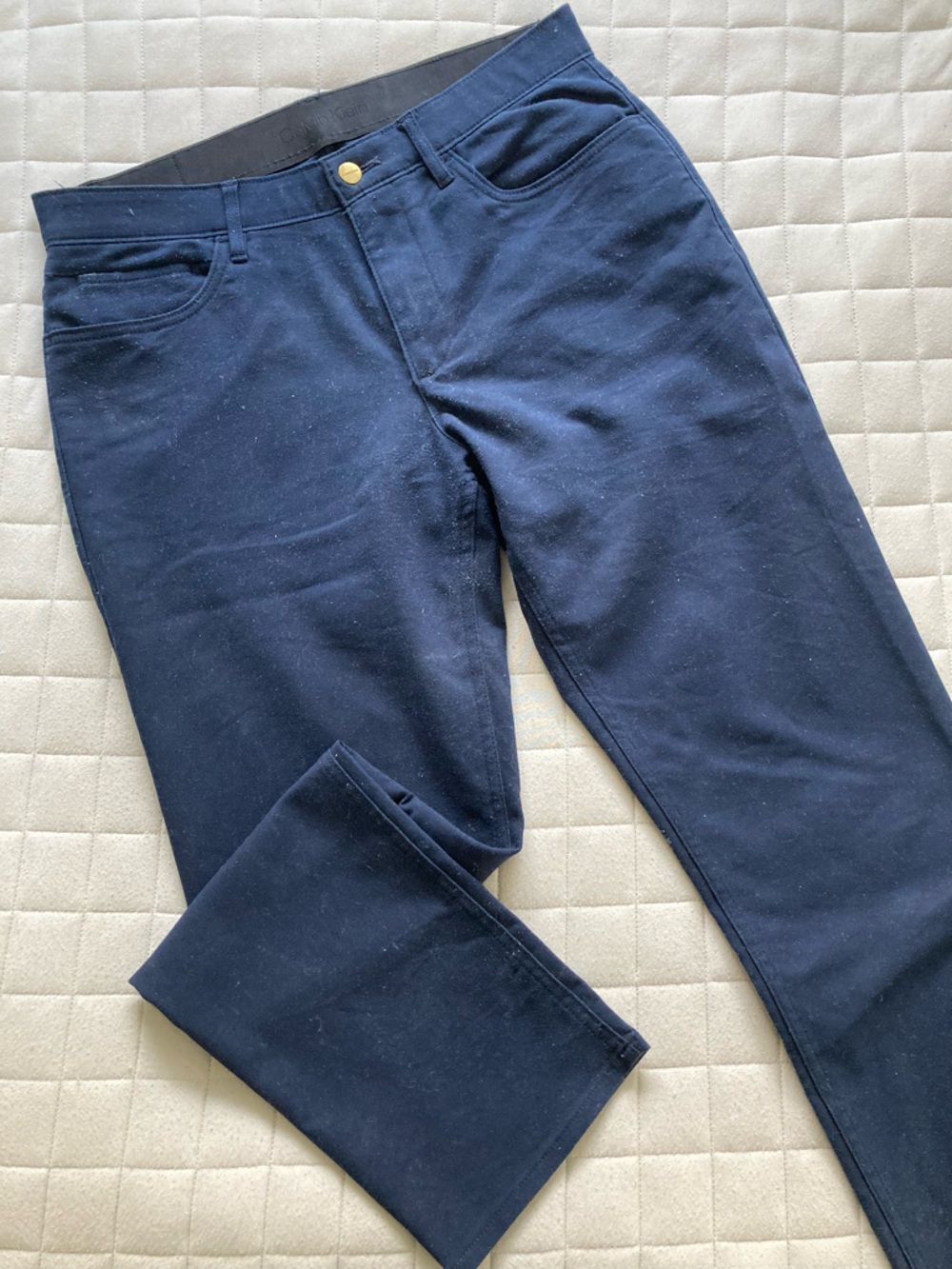 Calvin Klein Men’s Navy Blue Straight Leg Pants - 33x30